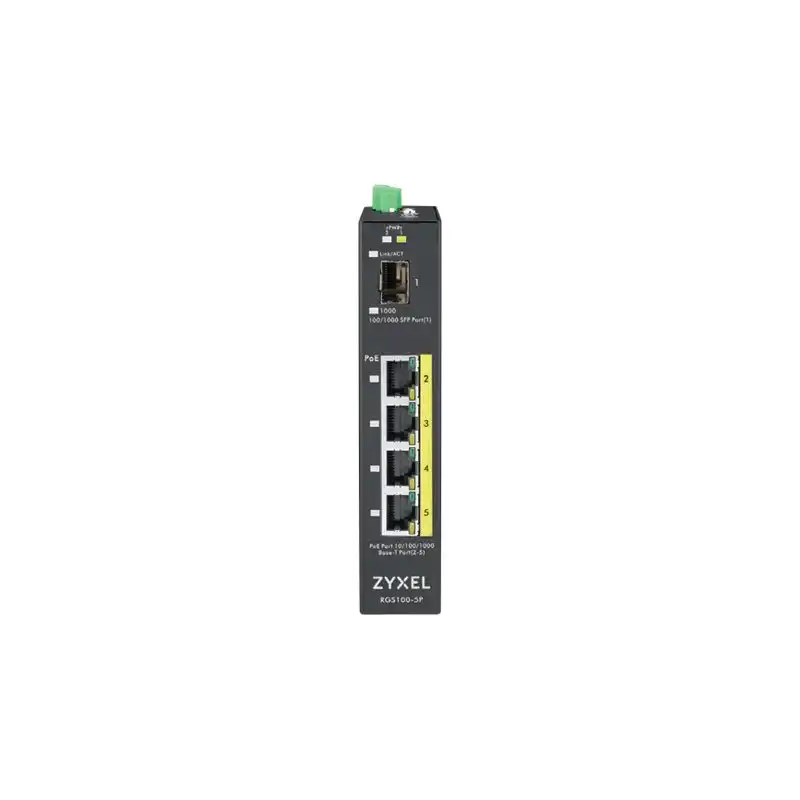 Zyxel RGS100-5P - Commutateur - non géré - 4 x 10 - 100 - 1000 (PoE+) + 1 x Fast Ethernet - Gigab... (RGS100-5P-ZZ0101F)_1